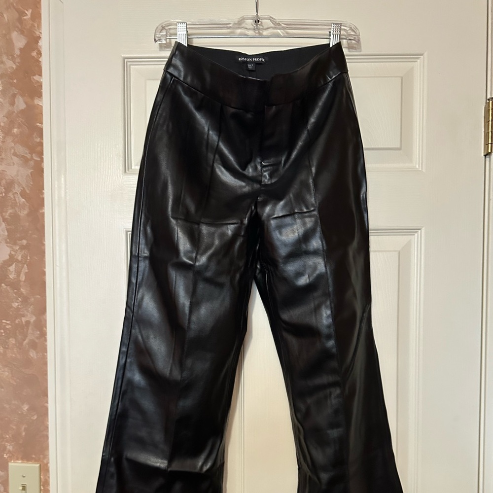 Boston Proper Faux leather wide legged pants